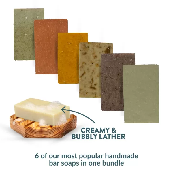 Crate 61 Handmade in Canada Plant Based Cold Process Natural Bar Soap With Premium Essential Oils Dry Skin Pack of 6 For HimMost Popular