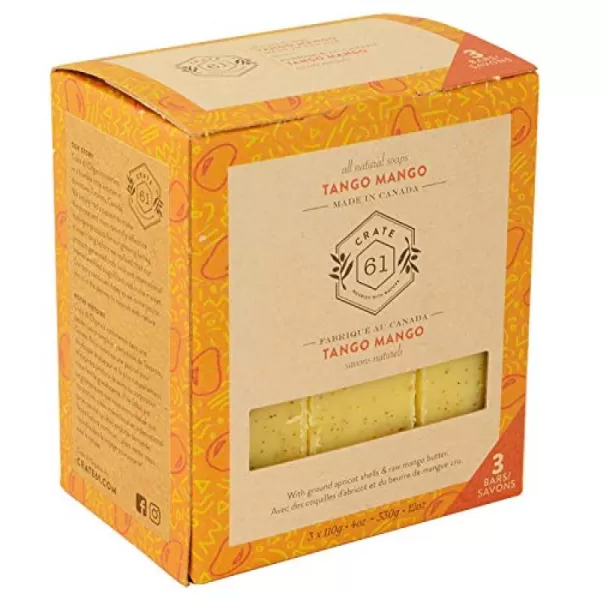 Crate 61 Handmade in Canada Plant Based Cold Process Natural Bar Soap For Face And Body With Premium Essential Oils Eucalyptus ampamp Peppermint For Men And Women 3 Pack EucamintMango
