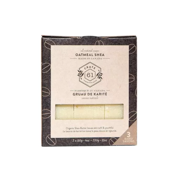 Crate 61 Handmade in Canada Plant Based Cold Process Natural Bar Soap For Face And Body With Premium Essential Oils Eucalyptus ampamp Peppermint For Men And Women 3 Pack EucamintOatmeal Shea Unsented