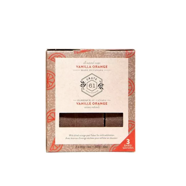 Crate 61 Handmade in Canada Plant Based Cold Process Natural Bar Soap For Face And Body With Premium Essential Oils Eucalyptus ampamp Peppermint For Men And Women 3 Pack Eucamintvanilla orange