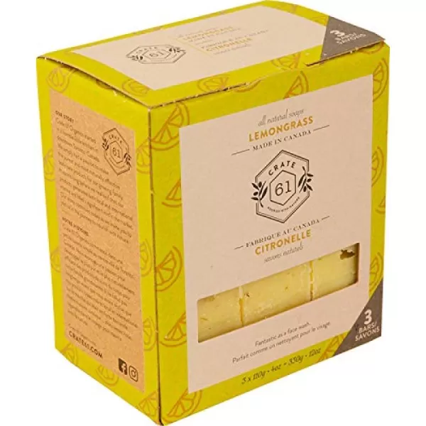 Crate 61 Handmade in Canada Plant Based Cold Process Natural Bar Soap For Face And Body With Premium Essential Oils Eucalyptus ampamp Peppermint For Men And Women 3 Pack EucamintLemongrass