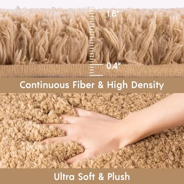 Phantoscope Bathroom Rugs  Set of 2 NonSlip Ultra Soft Microfiber Plush Bath Mat Water Absorbing Shower Rugs Sky Blue 17 x 24 ampamp 17 x 47 InchesBeige