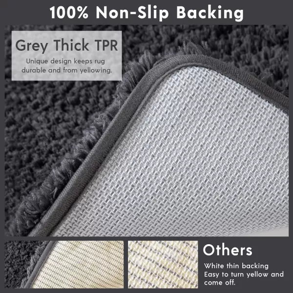 Phantoscope Bathroom Rugs  Set of 2 NonSlip Ultra Soft Microfiber Plush Bath Mat Water Absorbing Shower Rugs Sky Blue 17 x 24 ampamp 17 x 47 InchesDark Grey