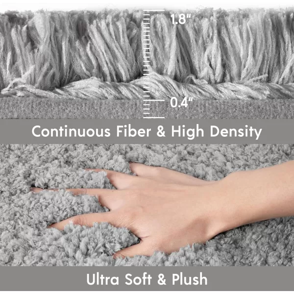 Phantoscope Bathroom Rugs  Set of 2 NonSlip Ultra Soft Microfiber Plush Bath Mat Water Absorbing Shower Rugs Sky Blue 17 x 24 ampamp 17 x 47 InchesLight Grey