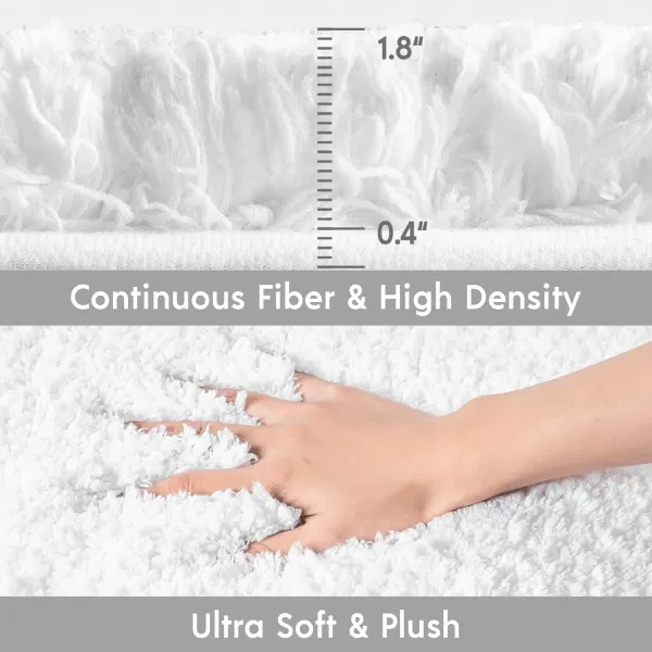 Phantoscope Bathroom Rugs  Set of 2 NonSlip Ultra Soft Microfiber Plush Bath Mat Water Absorbing Shower Rugs Sky Blue 17 x 24 ampamp 17 x 47 InchesWhite
