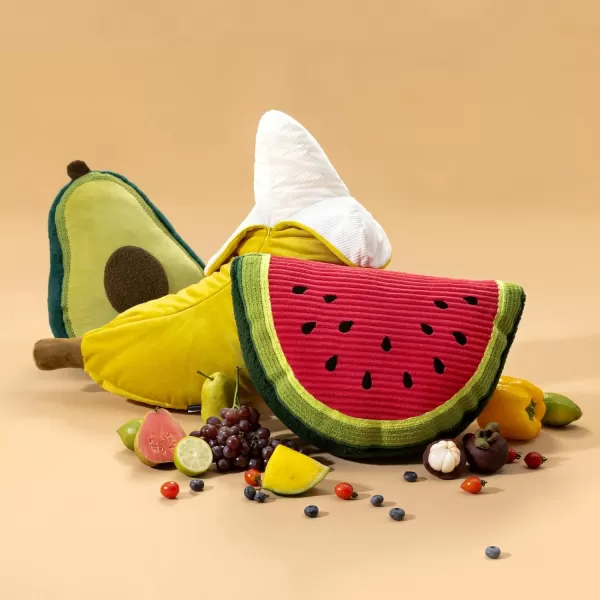 Phantoscope Fruit Shaped Pillows Series Acorn Shaped Throw Pillow Fun Home Decor of Fruit Themed Shaped Cushions Decorative Shaped Pillow for Couch Bed and Chair Beige and Brown 18 x15 inchesWatermelon RedGreen