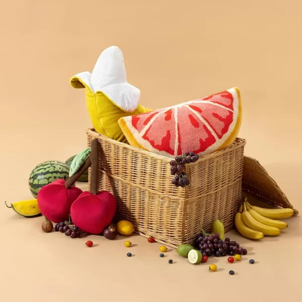 Phantoscope Fruit Shaped Pillows Series Acorn Shaped Throw Pillow Fun Home Decor of Fruit Themed Shaped Cushions Decorative Shaped Pillow for Couch Bed and Chair Beige and Brown 18 x15 inchesGrapefruit PinkYellow