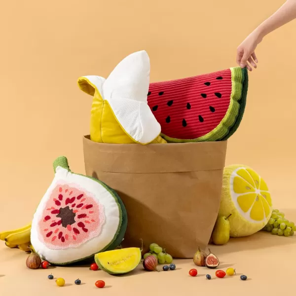 Phantoscope Fruit Shaped Pillows Series Acorn Shaped Throw Pillow Fun Home Decor of Fruit Themed Shaped Cushions Decorative Shaped Pillow for Couch Bed and Chair Beige and Brown 18 x15 inchesBanana Yellow