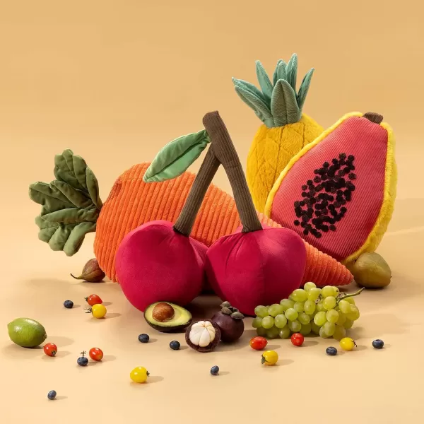 Phantoscope Fruit Shaped Pillows Series Acorn Shaped Throw Pillow Fun Home Decor of Fruit Themed Shaped Cushions Decorative Shaped Pillow for Couch Bed and Chair Beige and Brown 18 x15 inchesCherry Red