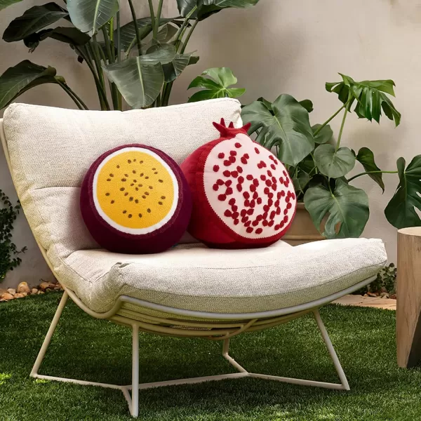 Phantoscope Fruit Shaped Pillows Series Acorn Shaped Throw Pillow Fun Home Decor of Fruit Themed Shaped Cushions Decorative Shaped Pillow for Couch Bed and Chair Beige and Brown 18 x15 inchesPomegranate Red