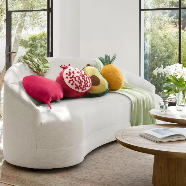 Phantoscope Fruit Shaped Pillows Series Acorn Shaped Throw Pillow Fun Home Decor of Fruit Themed Shaped Cushions Decorative Shaped Pillow for Couch Bed and Chair Beige and Brown 18 x15 inchesPomegranate Red