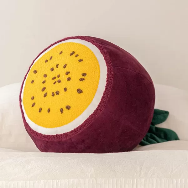 Phantoscope Fruit Shaped Pillows Series Acorn Shaped Throw Pillow Fun Home Decor of Fruit Themed Shaped Cushions Decorative Shaped Pillow for Couch Bed and Chair Beige and Brown 18 x15 inchesPassion Fruit Purple