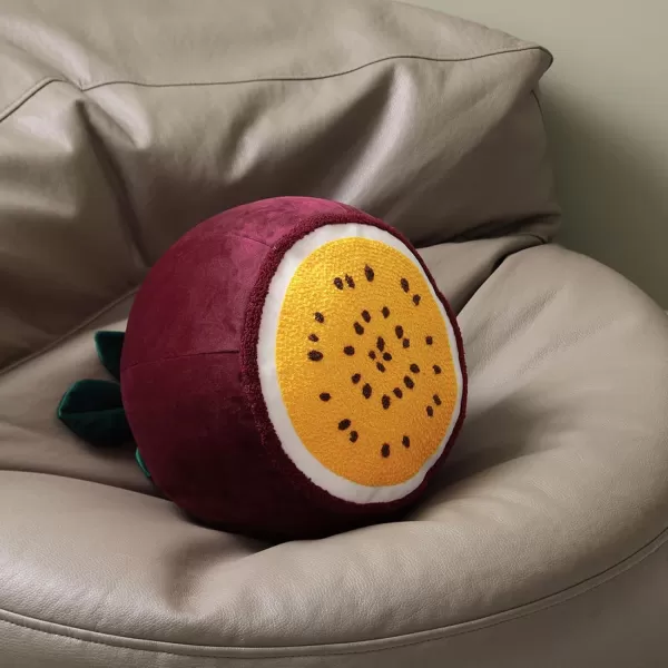 Phantoscope Fruit Shaped Pillows Series Acorn Shaped Throw Pillow Fun Home Decor of Fruit Themed Shaped Cushions Decorative Shaped Pillow for Couch Bed and Chair Beige and Brown 18 x15 inchesPassion Fruit Purple