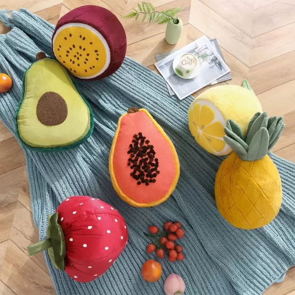 Phantoscope Fruit Shaped Pillows Series Acorn Shaped Throw Pillow Fun Home Decor of Fruit Themed Shaped Cushions Decorative Shaped Pillow for Couch Bed and Chair Beige and Brown 18 x15 inchesStrawberry Red