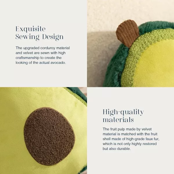 Phantoscope Fruit Shaped Pillows Series Acorn Shaped Throw Pillow Fun Home Decor of Fruit Themed Shaped Cushions Decorative Shaped Pillow for Couch Bed and Chair Beige and Brown 18 x15 inchesAvocado Green