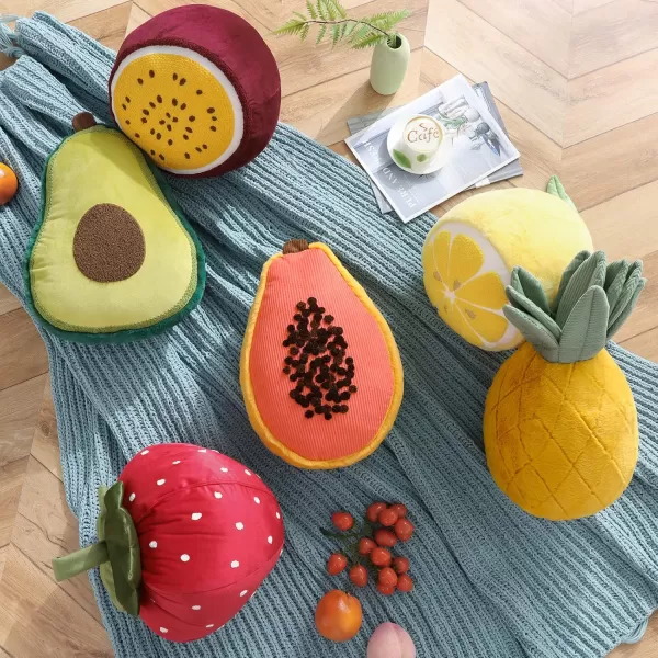 Phantoscope Fruit Shaped Pillows Series Acorn Shaped Throw Pillow Fun Home Decor of Fruit Themed Shaped Cushions Decorative Shaped Pillow for Couch Bed and Chair Beige and Brown 18 x15 inchesPineapple Yellow