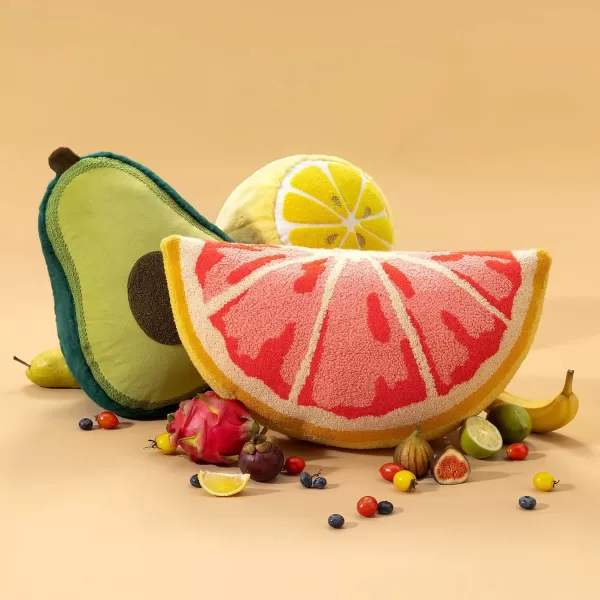 Phantoscope Fruit Shaped Pillows Series Acorn Shaped Throw Pillow Fun Home Decor of Fruit Themed Shaped Cushions Decorative Shaped Pillow for Couch Bed and Chair Beige and Brown 18 x15 inchesGrapefruit PinkYellow