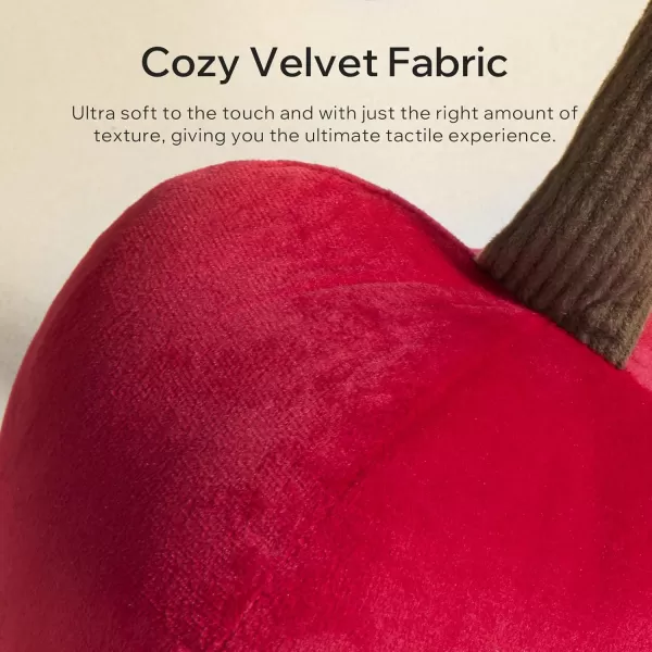 Phantoscope Fruit Shaped Pillows Series Acorn Shaped Throw Pillow Fun Home Decor of Fruit Themed Shaped Cushions Decorative Shaped Pillow for Couch Bed and Chair Beige and Brown 18 x15 inchesCherry Red