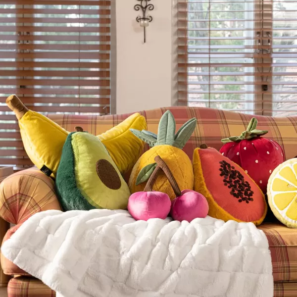 Phantoscope Fruit Shaped Pillows Series Acorn Shaped Throw Pillow Fun Home Decor of Fruit Themed Shaped Cushions Decorative Shaped Pillow for Couch Bed and Chair Beige and Brown 18 x15 inchesLemon Yellow