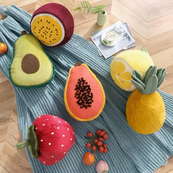 Phantoscope Fruit Shaped Pillows Series Acorn Shaped Throw Pillow Fun Home Decor of Fruit Themed Shaped Cushions Decorative Shaped Pillow for Couch Bed and Chair Beige and Brown 18 x15 inchesPassion Fruit Purple