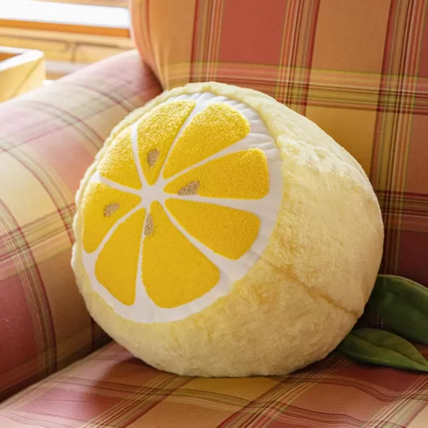 Phantoscope Fruit Shaped Pillows Series Acorn Shaped Throw Pillow Fun Home Decor of Fruit Themed Shaped Cushions Decorative Shaped Pillow for Couch Bed and Chair Beige and Brown 18 x15 inchesLemon Yellow