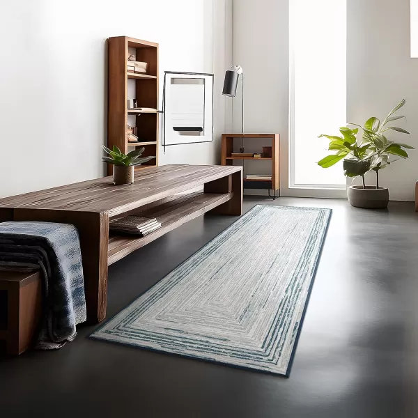 Phantoscope Geometry Collection Area Rug 6x9  Large Living Room Rug  Washable Rug Boho Rugs NonSlip for Bedroom Dining Room LowPile Floor Carpet Modern Accent Rug BlueNeutralBlueNeutral