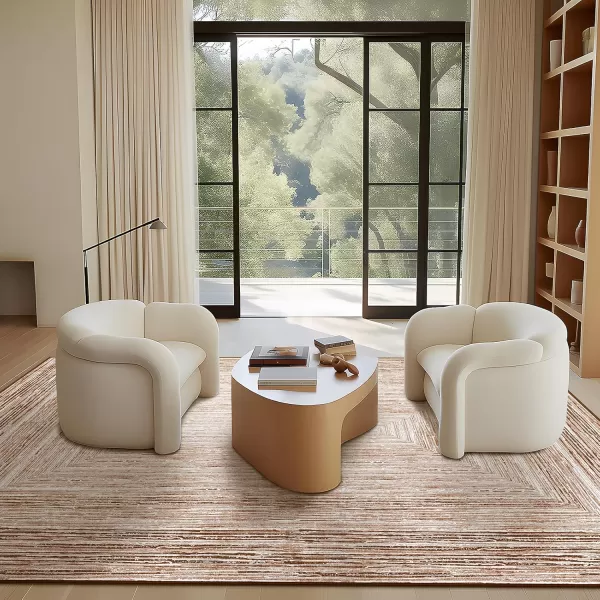 Phantoscope Geometry Collection Area Rug 6x9  Large Living Room Rug  Washable Rug Boho Rugs NonSlip for Bedroom Dining Room LowPile Floor Carpet Modern Accent Rug BlueNeutralSoft BrownNeutral