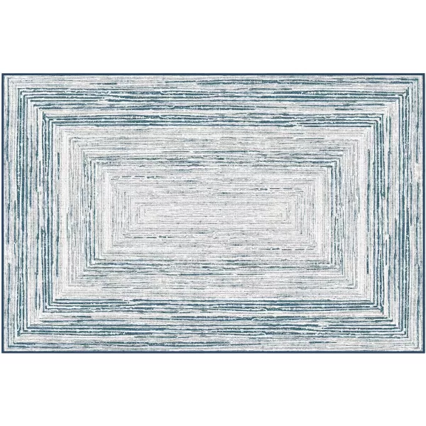 Phantoscope Geometry Collection Area Rug 6x9  Large Living Room Rug  Washable Rug Boho Rugs NonSlip for Bedroom Dining Room LowPile Floor Carpet Modern Accent Rug BlueNeutralBlueNeutral
