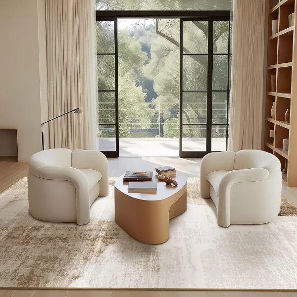 Phantoscope Geometry Collection Area Rug 6x9  Large Living Room Rug  Washable Rug Boho Rugs NonSlip for Bedroom Dining Room LowPile Floor Carpet Modern Accent Rug BlueNeutralLight BrownBeige