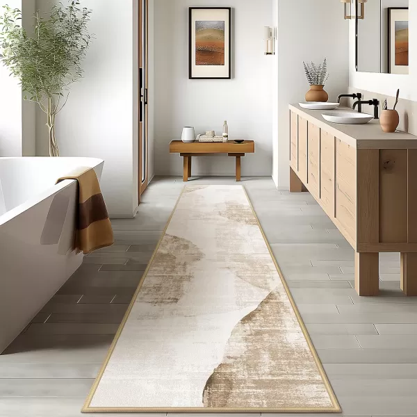 Phantoscope Geometry Collection Area Rug 6x9  Large Living Room Rug  Washable Rug Boho Rugs NonSlip for Bedroom Dining Room LowPile Floor Carpet Modern Accent Rug BlueNeutralLight BrownBeige