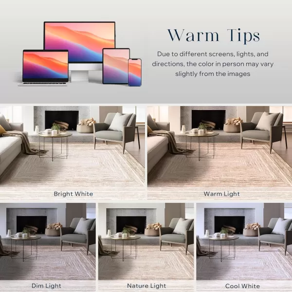 Phantoscope Geometry Collection Area Rug 6x9  Large Living Room Rug  Washable Rug Boho Rugs NonSlip for Bedroom Dining Room LowPile Floor Carpet Modern Accent Rug BlueNeutralSoft BrownNeutral