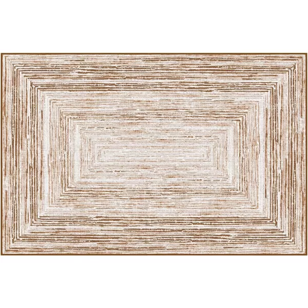 Phantoscope Geometry Collection Area Rug 6x9  Large Living Room Rug  Washable Rug Boho Rugs NonSlip for Bedroom Dining Room LowPile Floor Carpet Modern Accent Rug BlueNeutralSoft BrownNeutral
