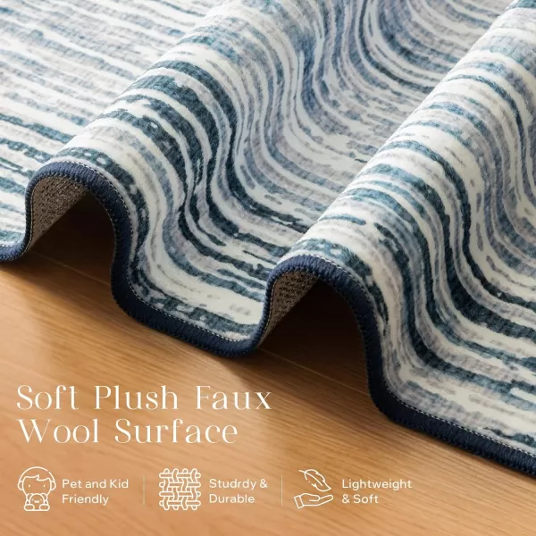 Phantoscope Geometry Collection Area Rug 6x9  Large Living Room Rug  Washable Rug Boho Rugs NonSlip for Bedroom Dining Room LowPile Floor Carpet Modern Accent Rug BlueNeutralBlueNeutral