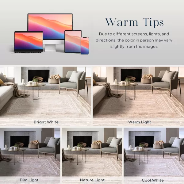 Phantoscope Geometry Collection Area Rug 6x9  Large Living Room Rug  Washable Rug Boho Rugs NonSlip for Bedroom Dining Room LowPile Floor Carpet Modern Accent Rug BlueNeutralSoft BrownNeutral