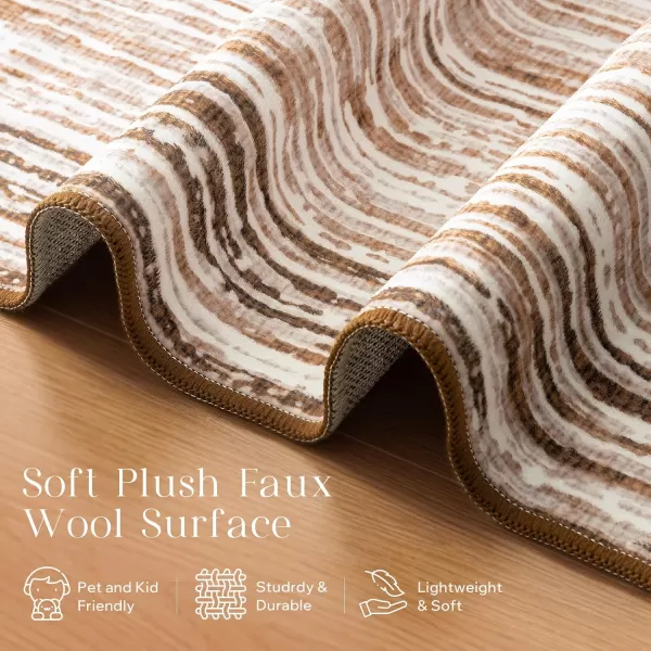 Phantoscope Geometry Collection Area Rug 6x9  Large Living Room Rug  Washable Rug Boho Rugs NonSlip for Bedroom Dining Room LowPile Floor Carpet Modern Accent Rug BlueNeutralSoft BrownNeutral