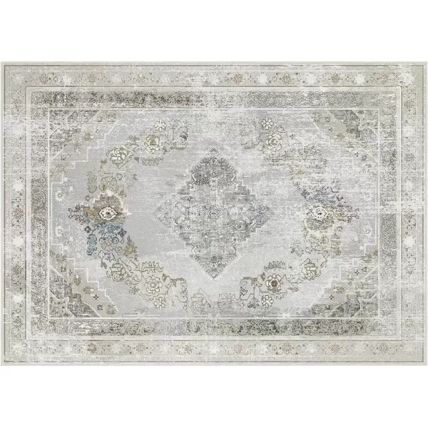 Phantoscope Hallway Runner Rug 2x8  Boho Washable NonSlip Kitchen Rug Runner UltraThin Vintage Distressed Accent Throw Rug for Entryway Laundry Bathroom Bedroom GreyDull TealGreyDull Teal