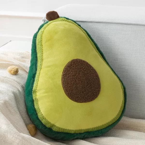 Phantoscope Fruit Shaped Pillows Series Acorn Shaped Throw Pillow Fun Home Decor of Fruit Themed Shaped Cushions Decorative Shaped Pillow for Couch Bed and Chair Beige and Brown 18 x15 inchesAvocado Green