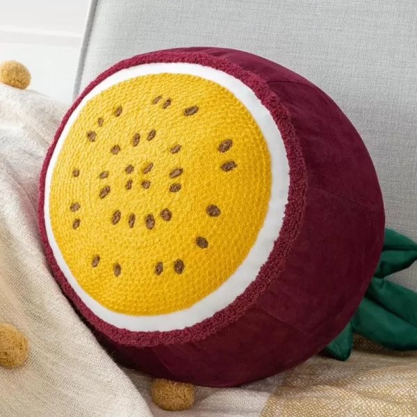 Phantoscope Fruit Shaped Pillows Series Acorn Shaped Throw Pillow Fun Home Decor of Fruit Themed Shaped Cushions Decorative Shaped Pillow for Couch Bed and Chair Beige and Brown 18 x15 inchesPassion Fruit Purple