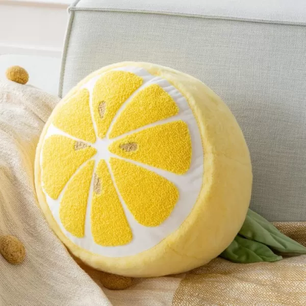 Phantoscope Fruit Shaped Pillows Series Acorn Shaped Throw Pillow Fun Home Decor of Fruit Themed Shaped Cushions Decorative Shaped Pillow for Couch Bed and Chair Beige and Brown 18 x15 inchesLemon Yellow