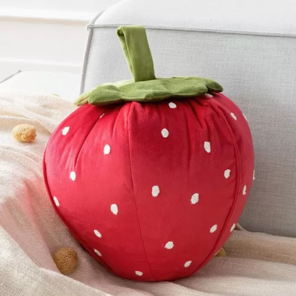 Phantoscope Fruit Shaped Pillows Series Acorn Shaped Throw Pillow Fun Home Decor of Fruit Themed Shaped Cushions Decorative Shaped Pillow for Couch Bed and Chair Beige and Brown 18 x15 inchesStrawberry Red