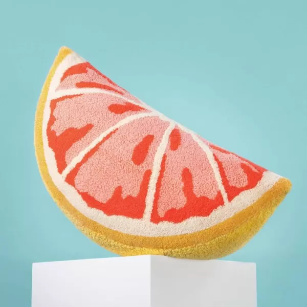 Phantoscope Fruit Shaped Pillows Series Acorn Shaped Throw Pillow Fun Home Decor of Fruit Themed Shaped Cushions Decorative Shaped Pillow for Couch Bed and Chair Beige and Brown 18 x15 inchesGrapefruit PinkYellow