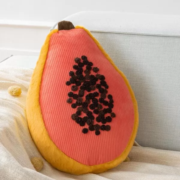 Phantoscope Fruit Shaped Pillows Series Acorn Shaped Throw Pillow Fun Home Decor of Fruit Themed Shaped Cushions Decorative Shaped Pillow for Couch Bed and Chair Beige and Brown 18 x15 inchesPapaya Pink
