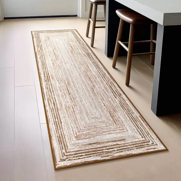 Phantoscope Geometry Collection Area Rug 6x9  Large Living Room Rug  Washable Rug Boho Rugs NonSlip for Bedroom Dining Room LowPile Floor Carpet Modern Accent Rug BlueNeutralSoft BrownNeutral