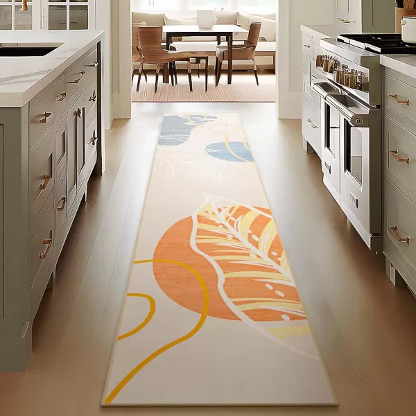 Phantoscope 8x10 Illustration Collection Area Rug Washable Living Room Rug NonSlip LowPile Abstract Plant Painting Carpet for Bedroom Dining Room Office Indoor Outdoor Printed Rug BeigeBeige