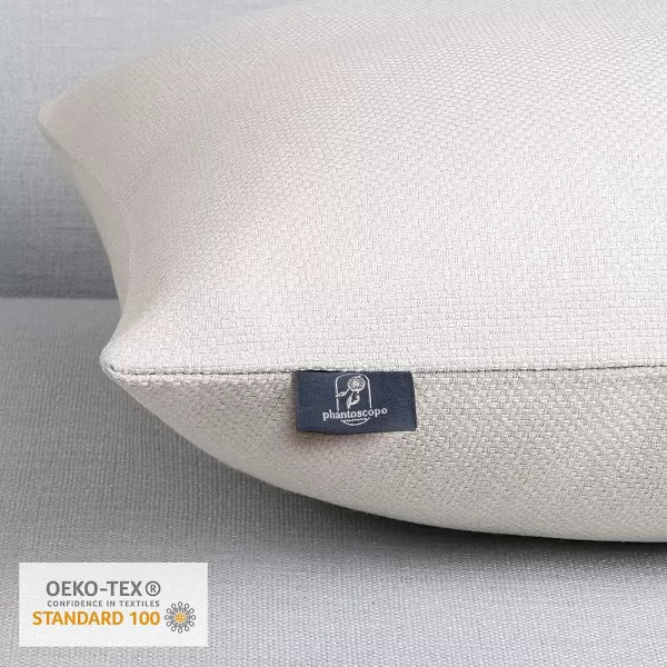 Phantoscope Farmhouse Throw Pillow Covers Triple Button Vintage Linen Solid Decorative Pillow Cover for Couch Bed and Chair Off White 18 x 18 inches 45 x 45 cm Pack of 2Offwhite