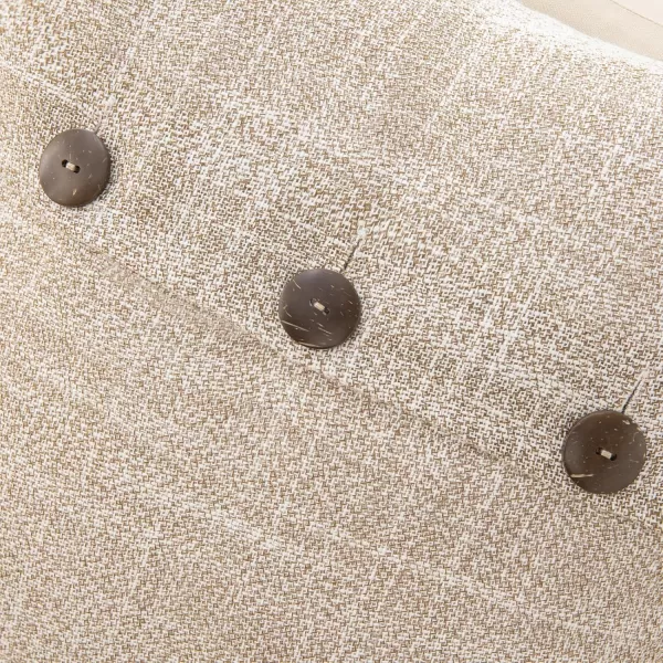 Phantoscope Farmhouse Throw Pillow Covers Triple Button Vintage Linen Solid Decorative Pillow Cover for Couch Bed and Chair Off White 18 x 18 inches 45 x 45 cm Pack of 2Beige