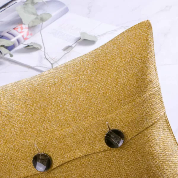 Phantoscope Farmhouse Throw Pillow Covers Triple Button Vintage Linen Solid Decorative Pillow Cover for Couch Bed and Chair Off White 18 x 18 inches 45 x 45 cm Pack of 2Yellow