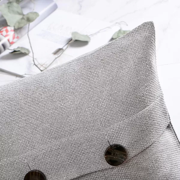 Phantoscope Farmhouse Throw Pillow Covers Triple Button Vintage Linen Solid Decorative Pillow Cover for Couch Bed and Chair Off White 18 x 18 inches 45 x 45 cm Pack of 2Light Grey