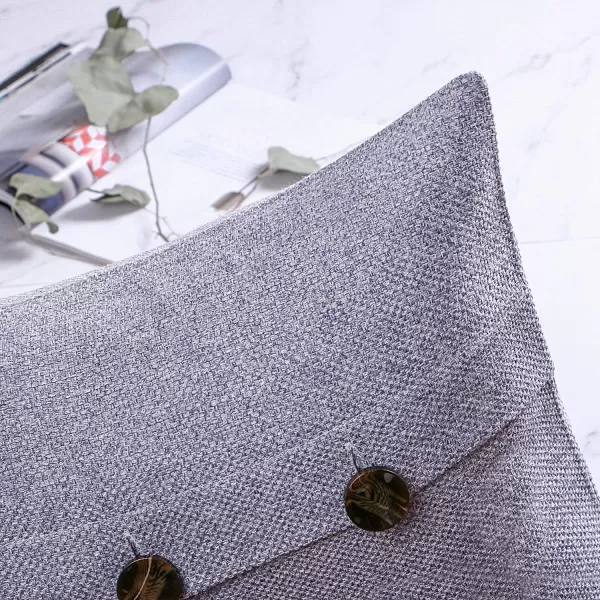 Phantoscope Farmhouse Throw Pillow Covers Triple Button Vintage Linen Solid Decorative Pillow Cover for Couch Bed and Chair Off White 18 x 18 inches 45 x 45 cm Pack of 2Light Purple