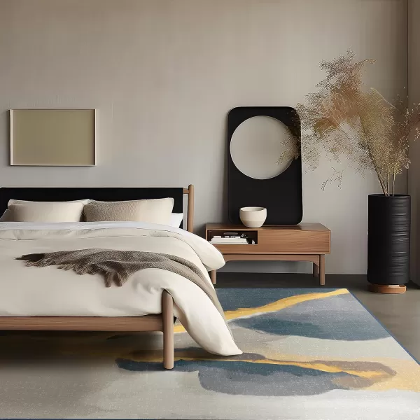 Phantoscope Geometry Collection Area Rug 4x6  Washable Rug Boho Rugs NonSlip for Living Room Bedroom Dining Room Dorm Indoor LowPile Carpet Modern Accent Rug Deep GreyGoldDeep GreyGold
